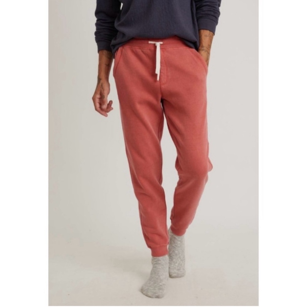 Marine Layer Garment Dyed Fleece Jogger Sweatpants in Tandori Spice - Picture 1 of 6